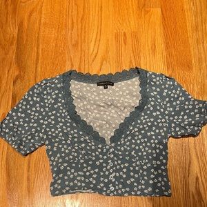 Blue flower crop top